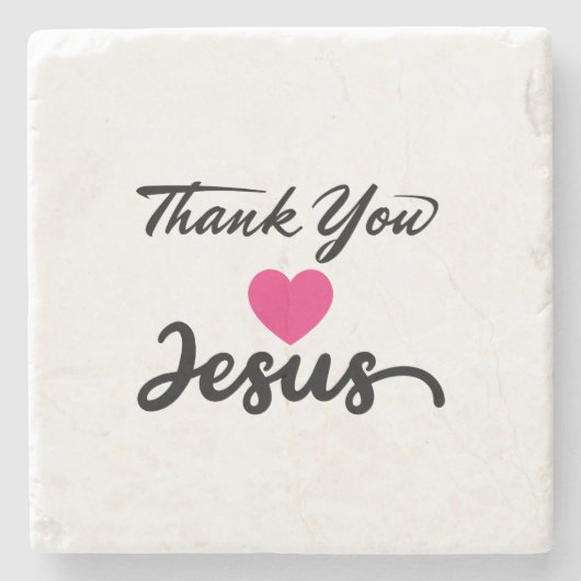 Bedankt Jezus | Modern Christelijk geloof Stenen Onderzetter (Voorkant)