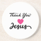 Bedankt Jezus | Modern Christelijk geloof Zandsteen Onderzetter (Voorkant)