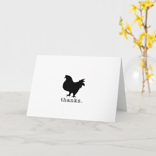 Bedankt, jij bent de Borst. Chicken Thank You Card Kaart (Gele Bloem)