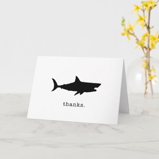 Bedankt. Jij bent Jawsome. Shark Thank You Card Kaart (Gele Bloem)