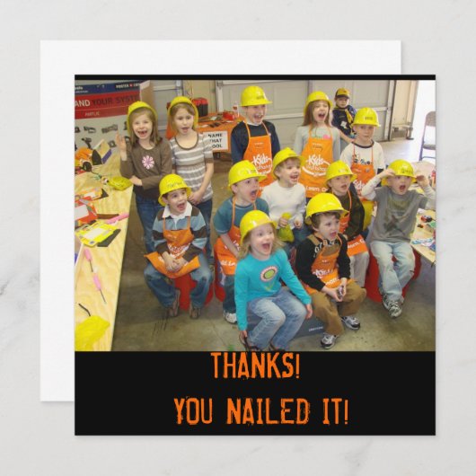 BEDANKT! JIJ NAILDE HET! BEDANKKAART (Voorkant / Achterkant)