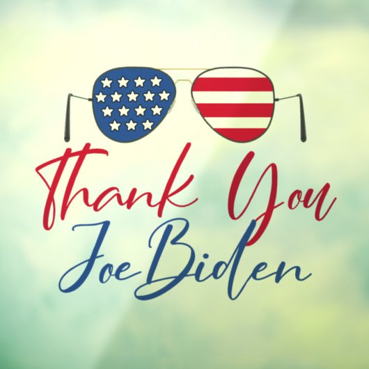 Bedankt Joe Biden Amerikaanse vlag herdenking Raamsticker (Vel 3)
