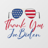 Bedankt Joe Biden Amerikaanse vlag herdenking Raamsticker (Vel)
