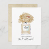 Bedankt Jr. Bridesmaid Champagne Peonies Kaart (Voorkant / Achterkant)