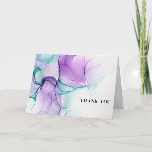 Bedankt kaart 7x5 lavendel kleur splash (Voorkant)