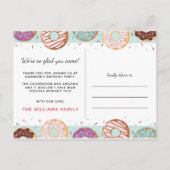 BEDANKT Kaart Blauw Iced Donuts Verjaardagsfeest (Achterkant)