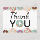 BEDANKT Kaart Blauw Iced Donuts Verjaardagsfeest (Voorkant)