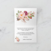 Bedankt kaart boho roze bloemen bruiloft gevouwen (Binnen)