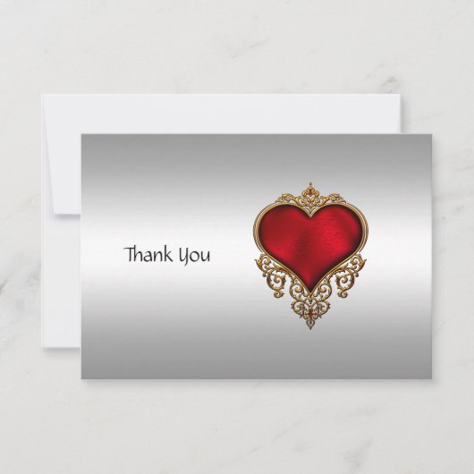 Bedankt kaart en zilver hart (Voorkant)