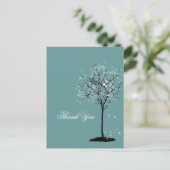 Bedankt kaart ~ esdoorn boom, DIY achtergrond kleu (Staand voorkant)