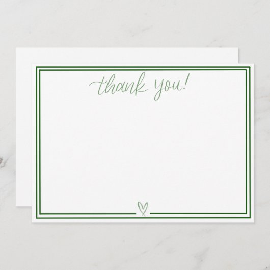 Bedankt kaart (Hunter Green) (Voorkant / Achterkant)