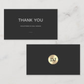 Bedankt Kaart invoegen met Faux Gold & Black Visitekaartje (Voorkant / Achterkant)