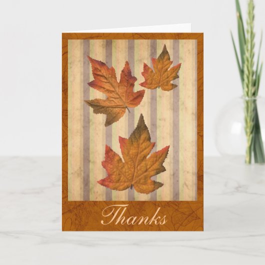 "Bedankt" kaart met herfstbladeren (Voorkant)