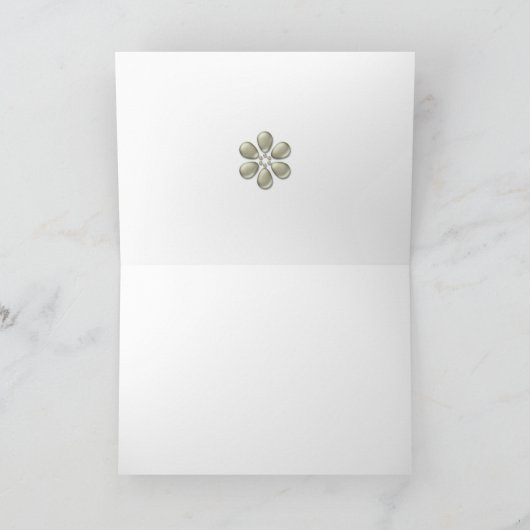 Bedankt kaart met parels (Binnen)