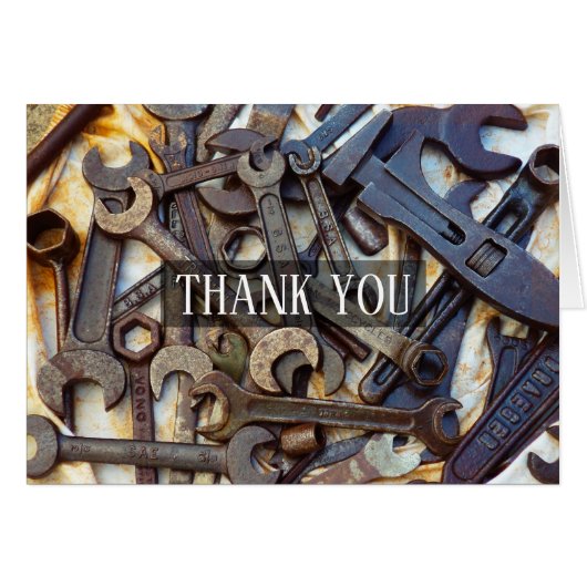 "Bedankt"   kaart met tools (Voorkant Horizontaal)