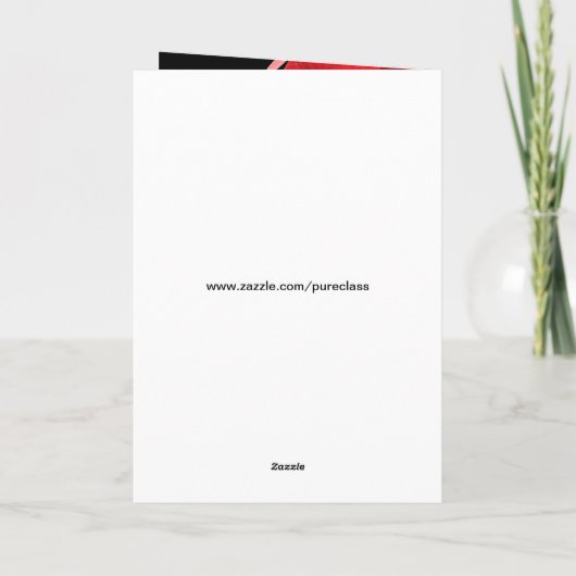 Bedankt kaart Red Rose Black (Achterkant)