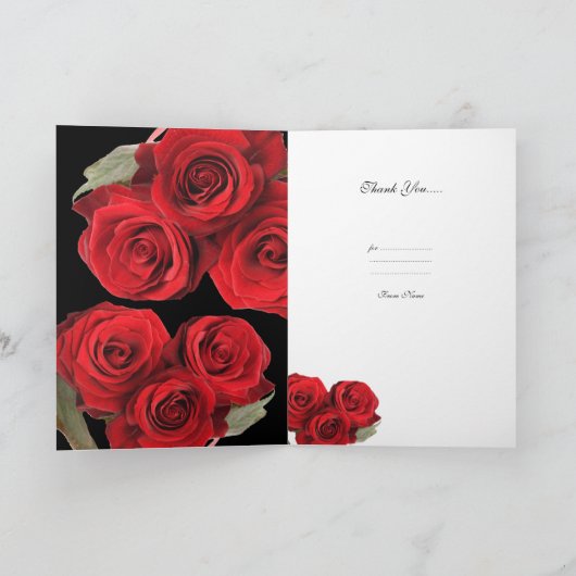 Bedankt kaart Red Rose Black (Binnen)