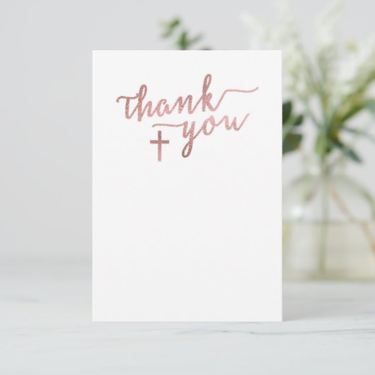 Bedankt Kaart, Roos Gold Cross Kaart (Staand voorkant)