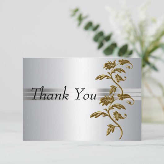 Bedankt kaart Silver (Staand voorkant)