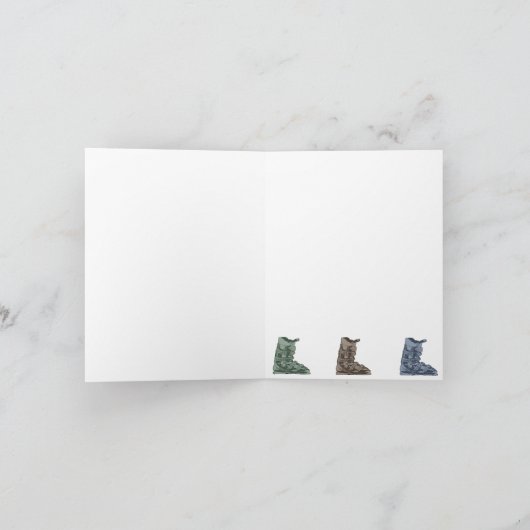 Bedankt kaart Ski Boot Pattern (Binnen)