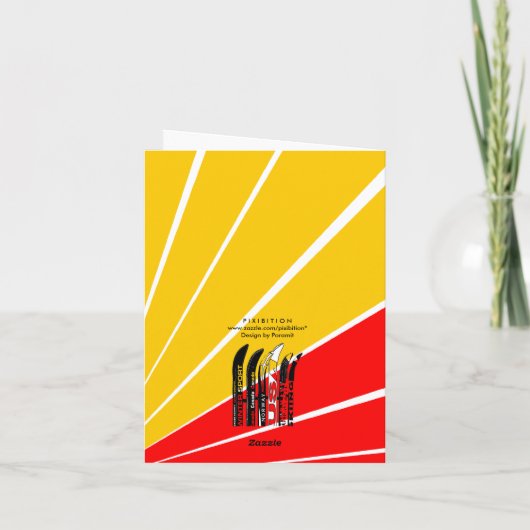 Bedankt kaart Ski Snow Blade Tall (Achterkant)