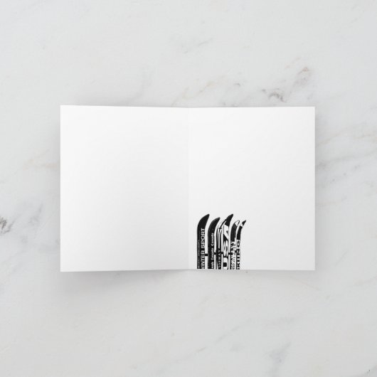 Bedankt kaart Ski Snow Blade Tall (Binnen)