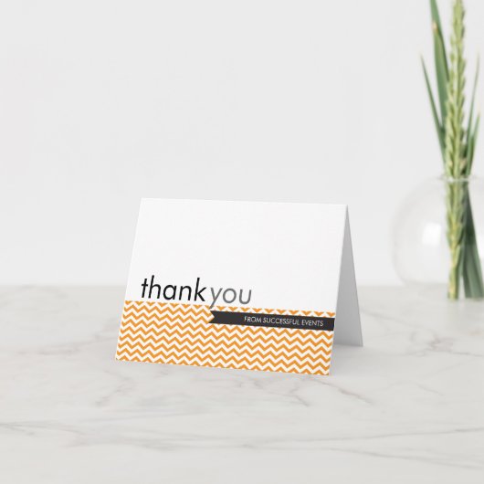 BEDANKT KAART trendy modern chevron streep sinaasa (Voorkant)