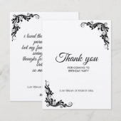 Bedankt kaart voor de verjaardag (Voorkant / Achterkant)