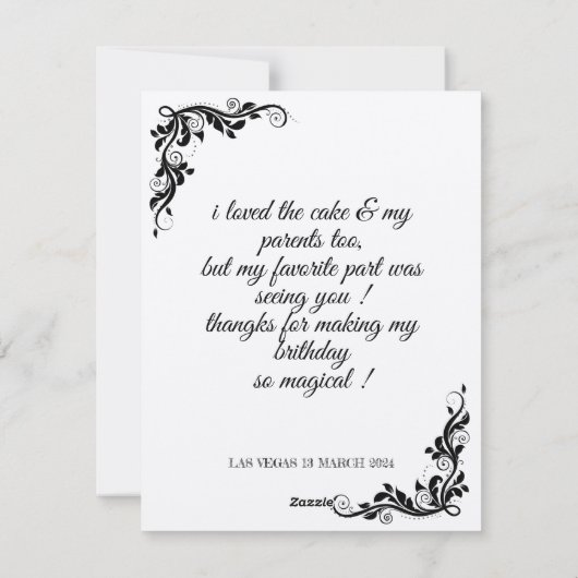 Bedankt kaart voor de verjaardag (Achterkant)