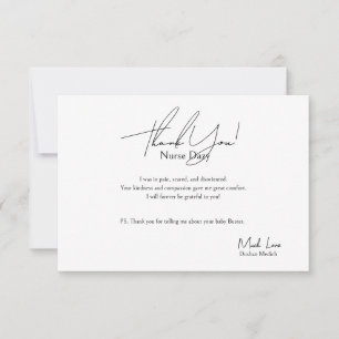 Bedankt kaart voor een Vrouw verpleegkundige