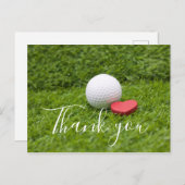 Bedankt kaart voor golfer met golfbal en liefde (Voorkant / Achterkant)