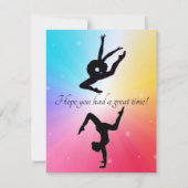 Bedankt kaart voor Gymnastiek Verjaardagsfeest (Achterkant)