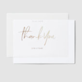 Bedankt Kaarten Elegant Script Vellum Kaart (Offset)