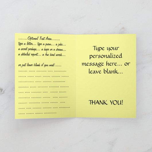 Bedankt Kaarten Geel Bloem Custom Wenskaart (Binnen)