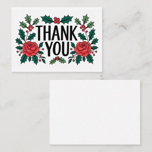 BEDANKT Kaarten Kerstthema Notitiekaartje (Voorkant / Achterkant)