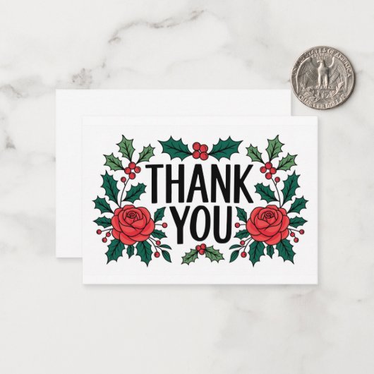 BEDANKT Kaarten Kerstthema Notitiekaartje (Voorkant / Achterkant in situ)