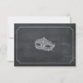 Bedankt Kaarten Masquerade Mask Party Zilver (Achterkant)