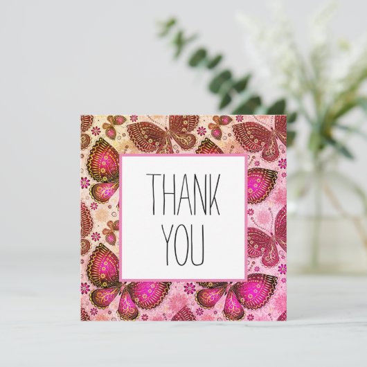 Bedankt kaarten vlinders (Staand voorkant)