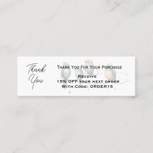 Bedankt Kaartkortingscode QR Verpakking Invoegen Mini Visitekaartje (Voorkant)