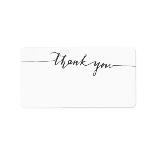 Bedankt kalligrafie blanco schrijfadres etiket (Voorkant)