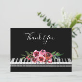 Bedankt kalligrafie Piano Red Roses Boeket (Staand voorkant)