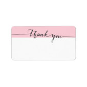 Bedankt Kalligrafie Roze Kleur Write-in Adres Etiket (Voorkant)