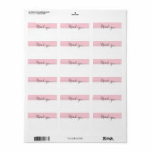 Bedankt Kalligrafie Roze Kleur Write-in Adres Etiket (Full Sheet)