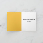 Bedankt kat die door het gezichtsmasker praat feestdagen kaart (Binnen)