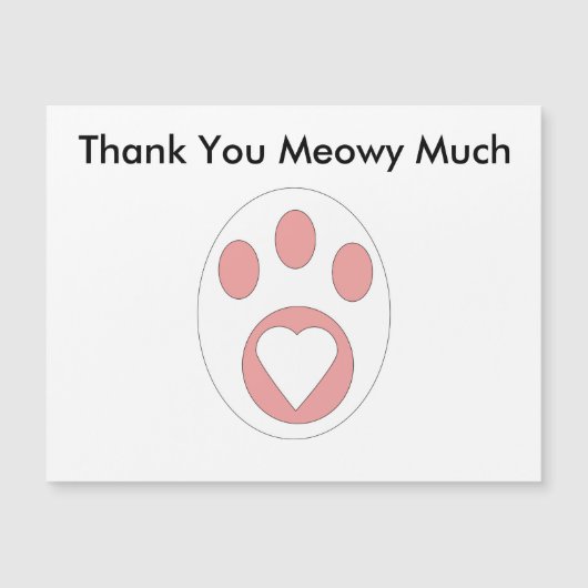 Bedankt Kat Pootafdruk Hart Cute Persoonlijk (Voorkant)