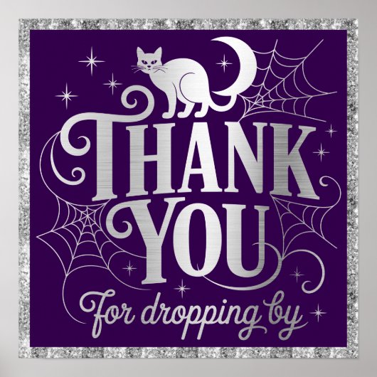 Bedankt Katten en spinnenwebben Halloween Poster (Voorkant)