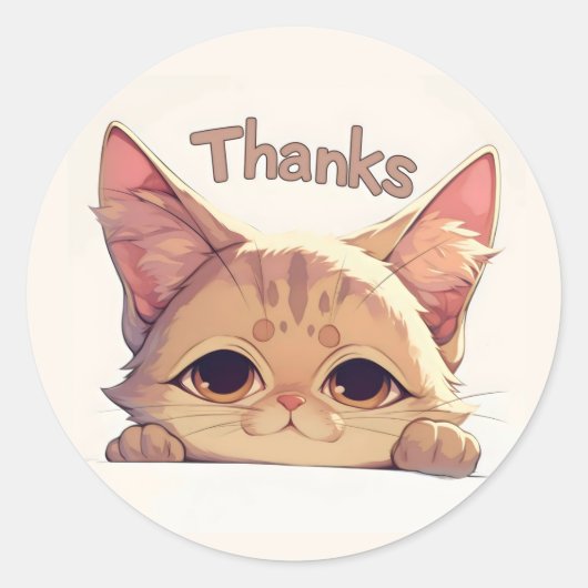 Bedankt Kattendier Ronde Sticker (Voorkant)