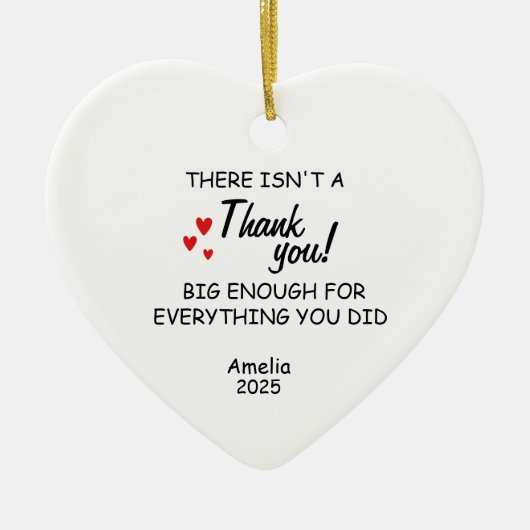 Bedankt Keepsake, gepersonaliseerd bedankgeschenk Keramisch Ornament (Voorkant)