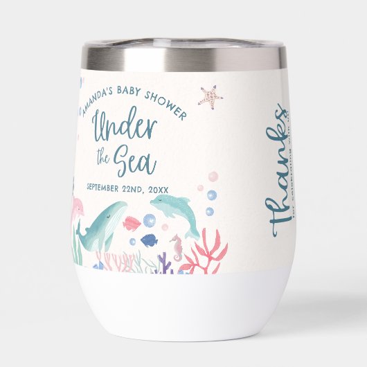 Bedankt Keepsake onder het Zee Baby shower (Achterkant)