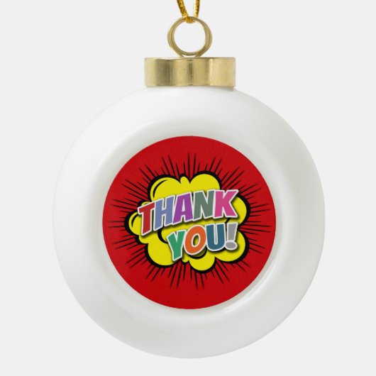 Bedankt Keramische Bal Ornament (Voorkant)